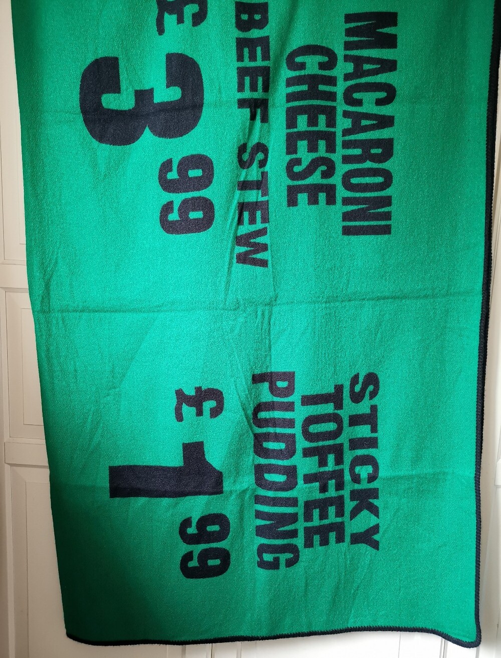 JW Anderson Pub Menu Reversible Wool Jacquard Throw Scarf Wrap Green Black